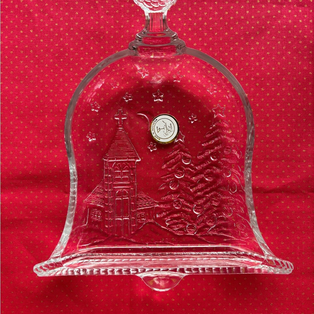Celebrations Crystal Bell Candy Dish 7” Glass Christmas Holiday